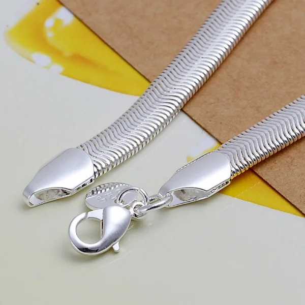 Silver color exquisite 6mm soft snake bone bracelet charm chain jewelry cute nice birthday H164