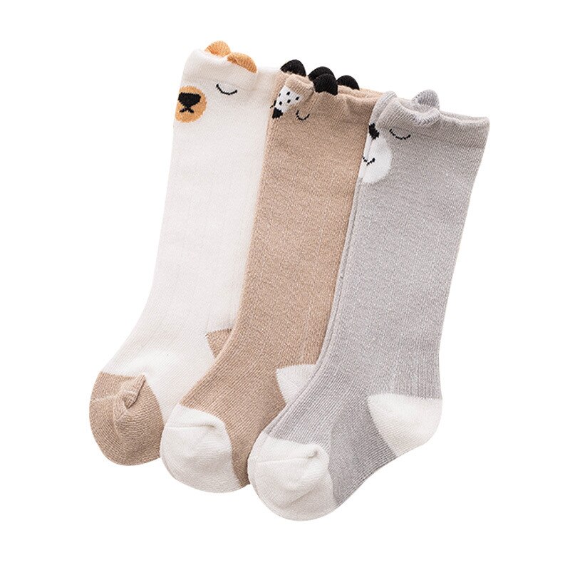 3 Paar/set Baby Kniekousen Kinderen Meisjes Jongens Gestreepte Kniekousen Lente Winter Baby Lange Sokken Katoen Kids Sokken sokken