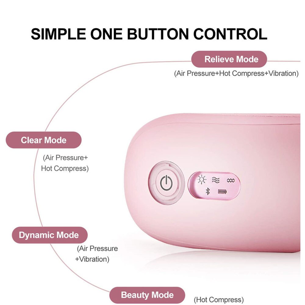 Smart Airbag Vibration Eye Massager Eye Care Instrumen Heating Bluetooth Music Relieves Fatigue Anti Wrinkles Relax Eyescare