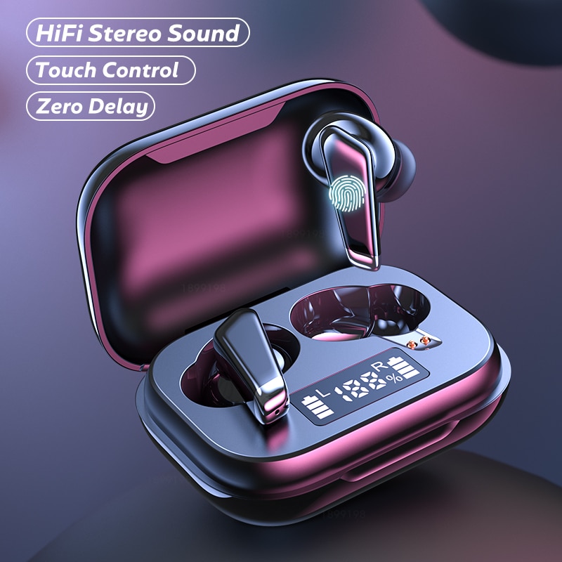 Mini Bluetooth Earphone with LED Power Display 24h Play Time Wireless Headphones Bluetooth Earbud Touch Control Sport Waterproof