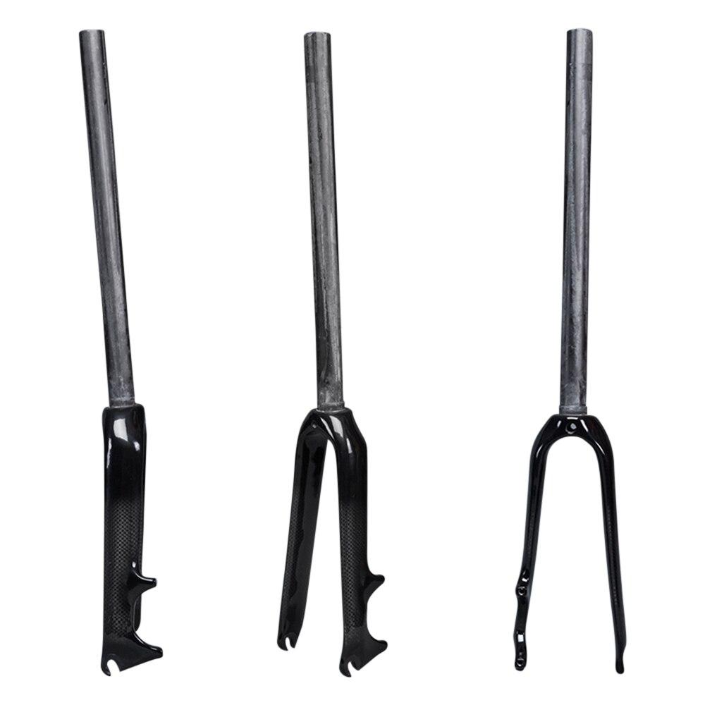 Glossy / Matte 3K Carbon Fibre Folding BMX Bike Fork Bicycle Front Forks 14 16 18 20 22"inch Steerer Tube 28.6mm Disc Brake