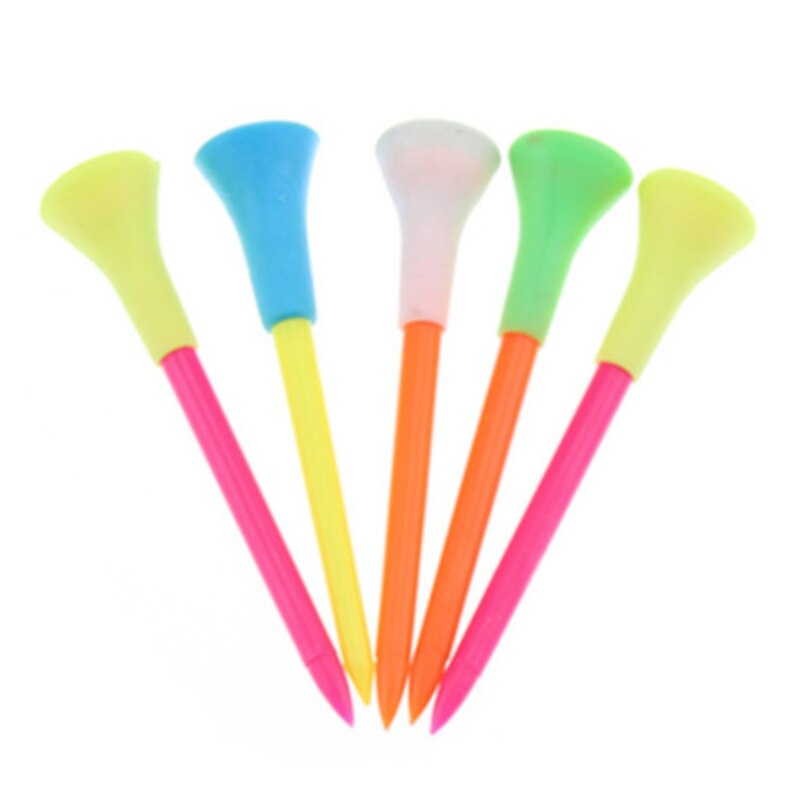 50PCS Golf Tees Plastic Golf Tees Rubber Cushion Multicolor Golf Tees Wonderful Equipments for Golf Lovers