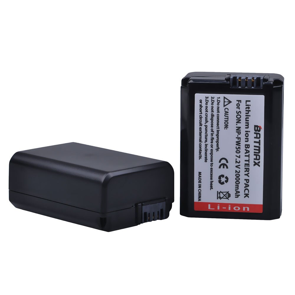 3 Pièces 2000mAh NP-FW50 NP FW50 NPFW50 Batterie Akku + LCD Double Chargeur pour Sony Alpha a6500 a6300 a7 7R a7R a7R II a7II NEX-3 NEX-5