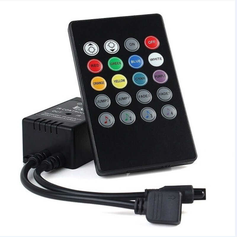 Led Controller 20Keys Ir Remote Sound Actived Rgb Led Music Controller Voor 3528 5050 Rgb Led Strip Verlichting Zwart