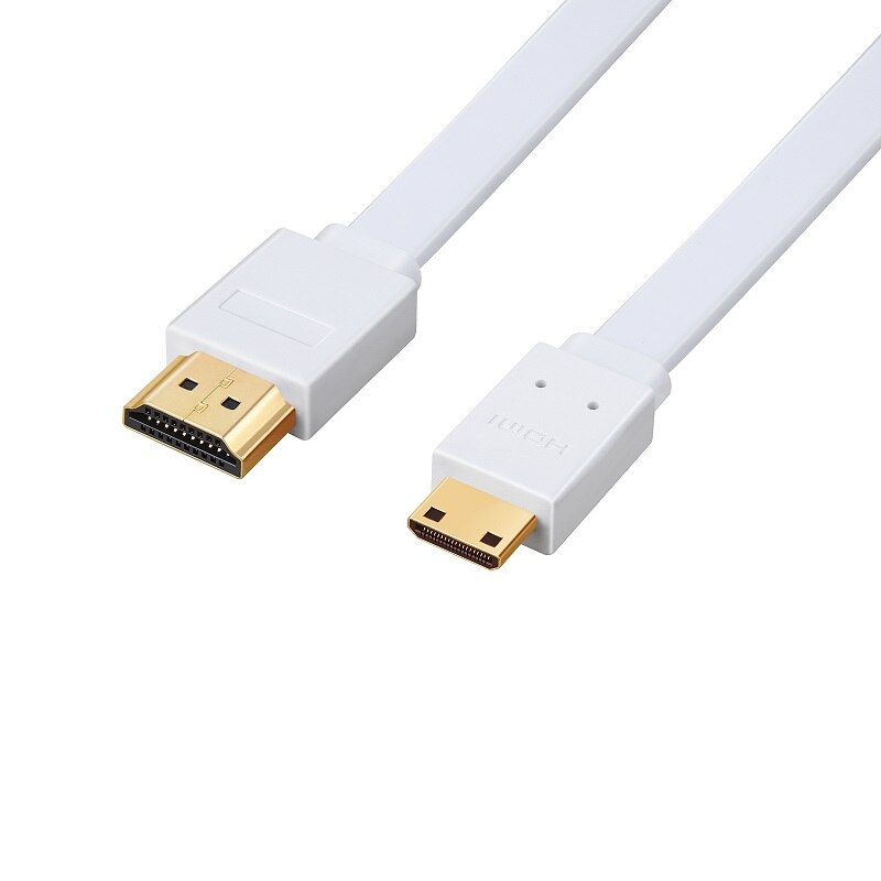 Lungfish High Speed Mini HDMI to HDMI Cable Male to Male 1080P HDMI Cable For TV/display/tablet/notebook/camera A-C HDMI Cable: White / 1.5m
