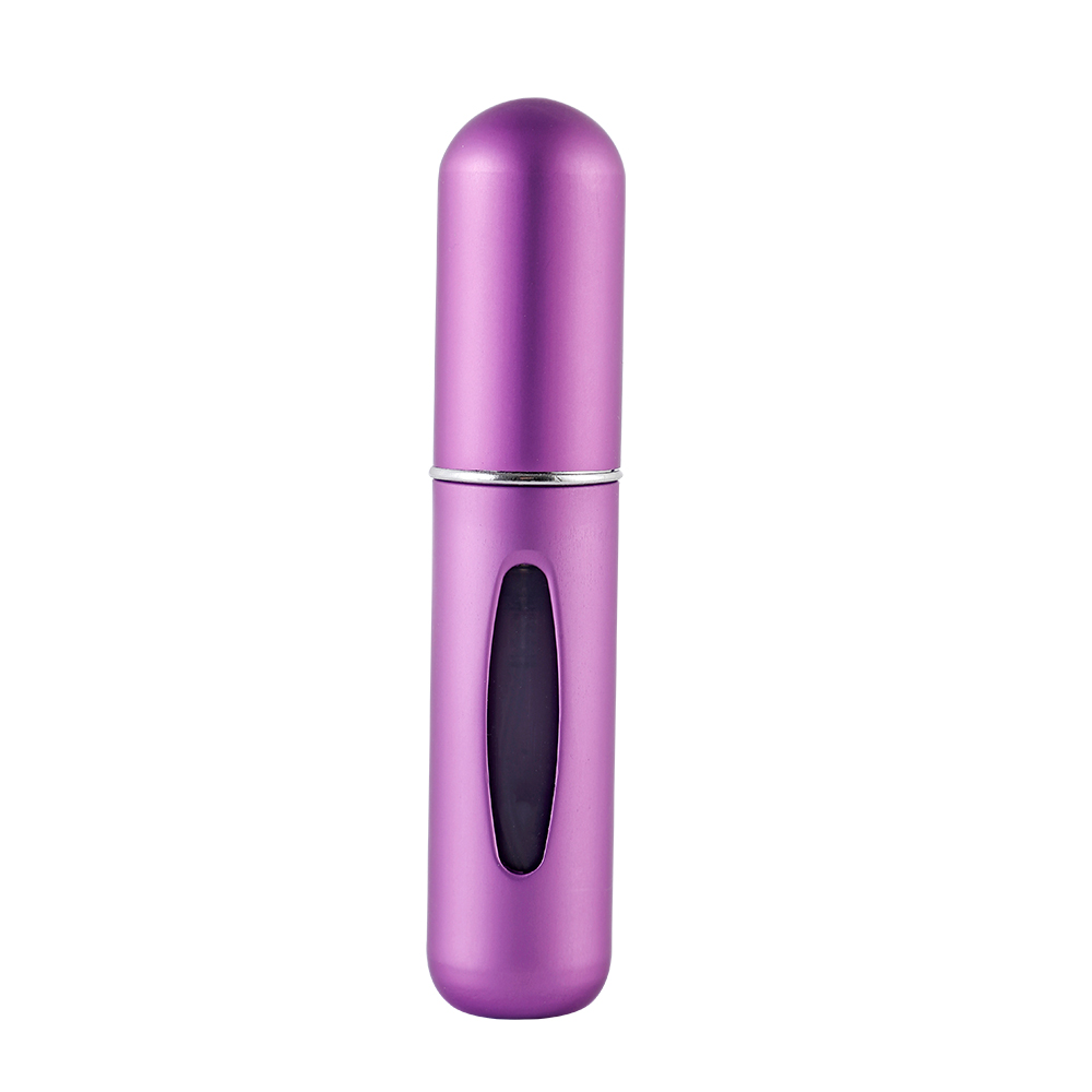Mini botella de Perfume portátil de viaje de alta gama, Base de recarga, carga recta, muestra pequeña de Perfume, Material de aluminio: Transparente