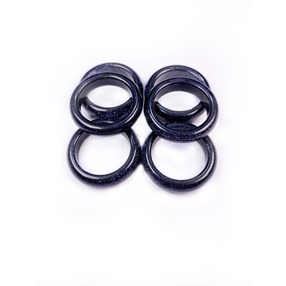 Natürliche stein ringe charme schmuck eine vielfalt von steinen zwei arten von modelle trendy für frauen oder freundin 6mm: 18 / blue sand 6mm