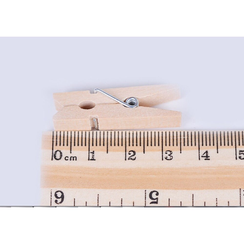 Meget lille mine størrelse 25mm mini naturlige træclips til fotoclips tøjklemme håndværksdekoration klips pinde 20 stk.