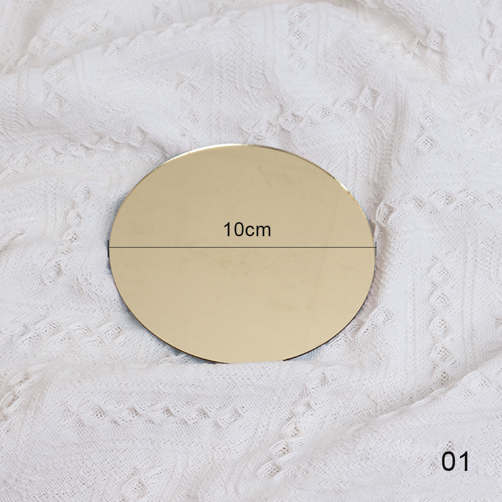 Acrylic Mirror Ins Photo Props Reflection Board Reflector Photography Props Shooting Background Home Ornaments Posing Props: Gold-10cm