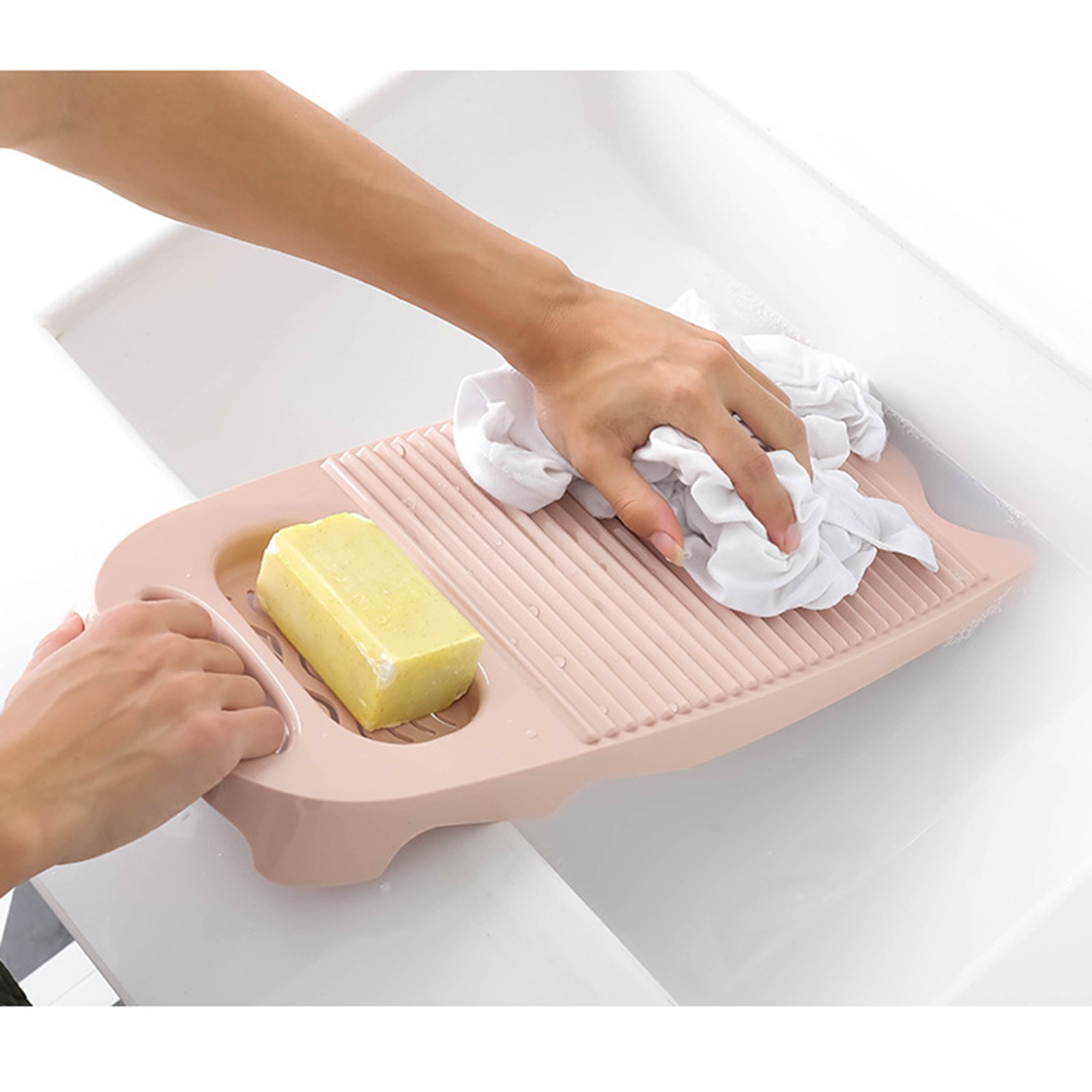 Wash Board Thickened Hand Wash Laundry Boards Dirty Clothes Washboard with Soap Holder for Underwear Lingerie Cleaning
