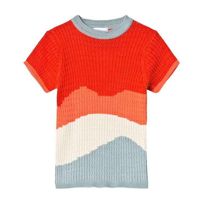 Nuovi Bambini Short-Dell'onda del manicotto del Maglione Capretti Delle Ragazze Dei Ragazzi Maglione Lavorato A Maglia di Estate di Modo Delle Ragazze Maglione RT511