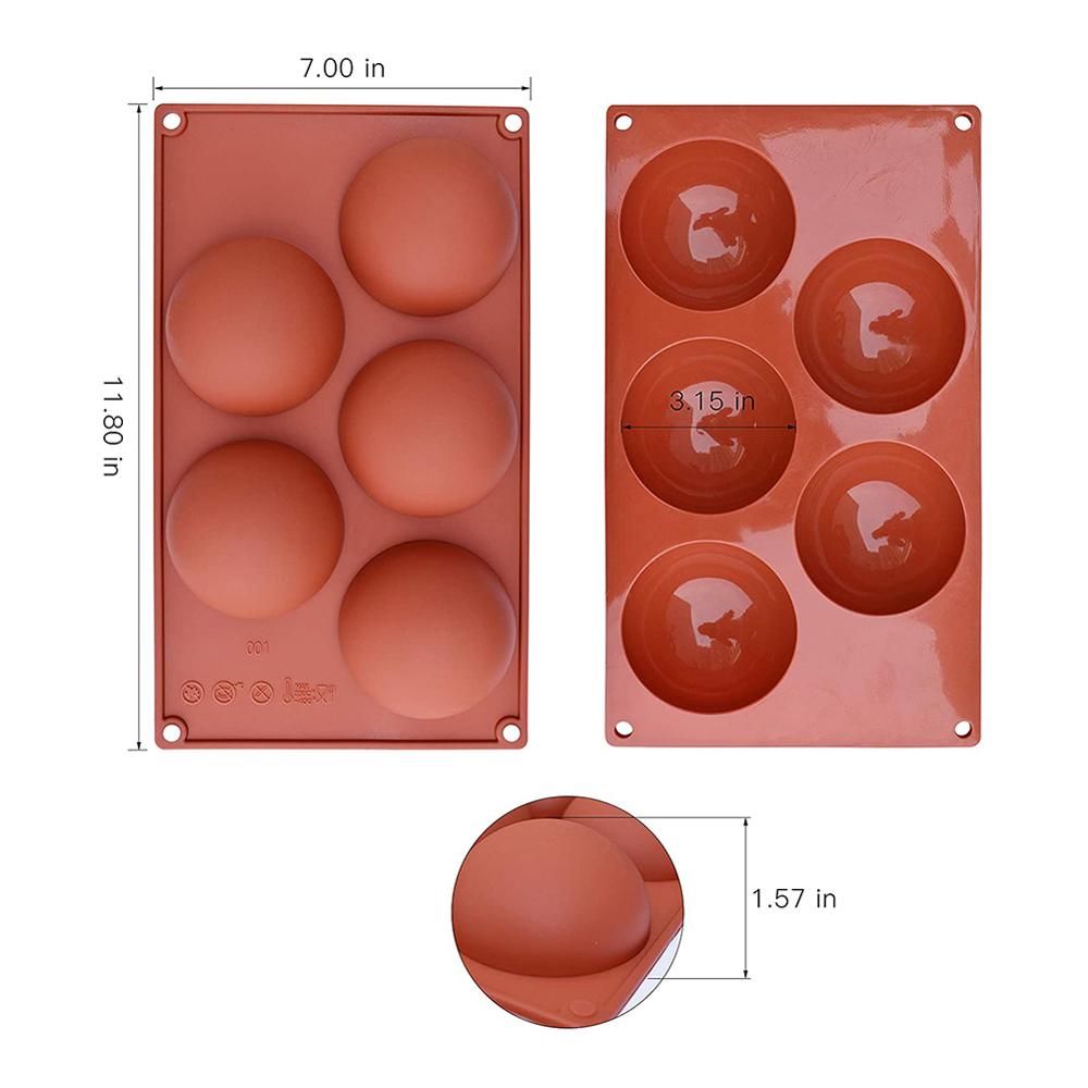 3D Ball Round Half Sphere Silicone Molds for DIY Baking Pudding Mousse Chocolate Cake Mold Kitchen Accessories Tools: 3