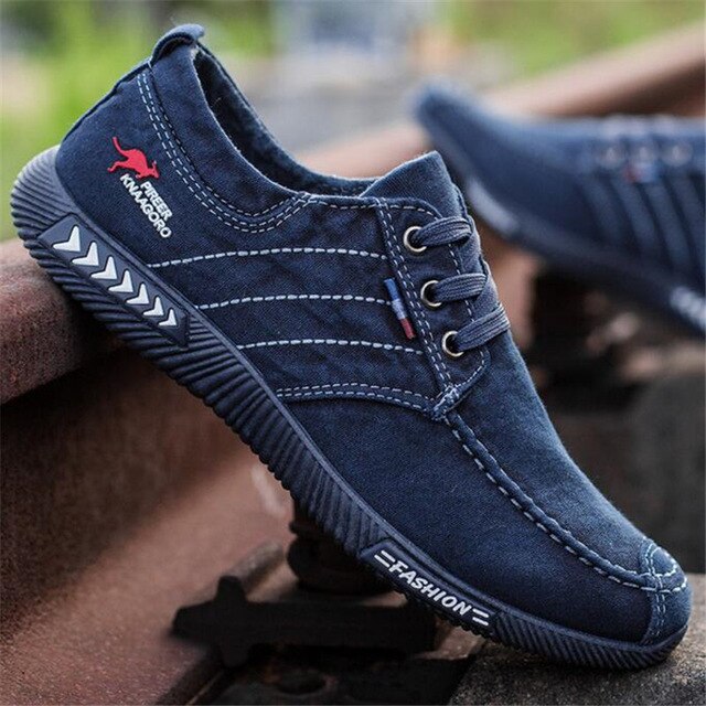 Loafers heren canvas schoenen denim casual schoenen heren sneakers veterschoenen heren sneakers ademende schoenen zwart tenis masculino: Hmy 307 blauw / 7