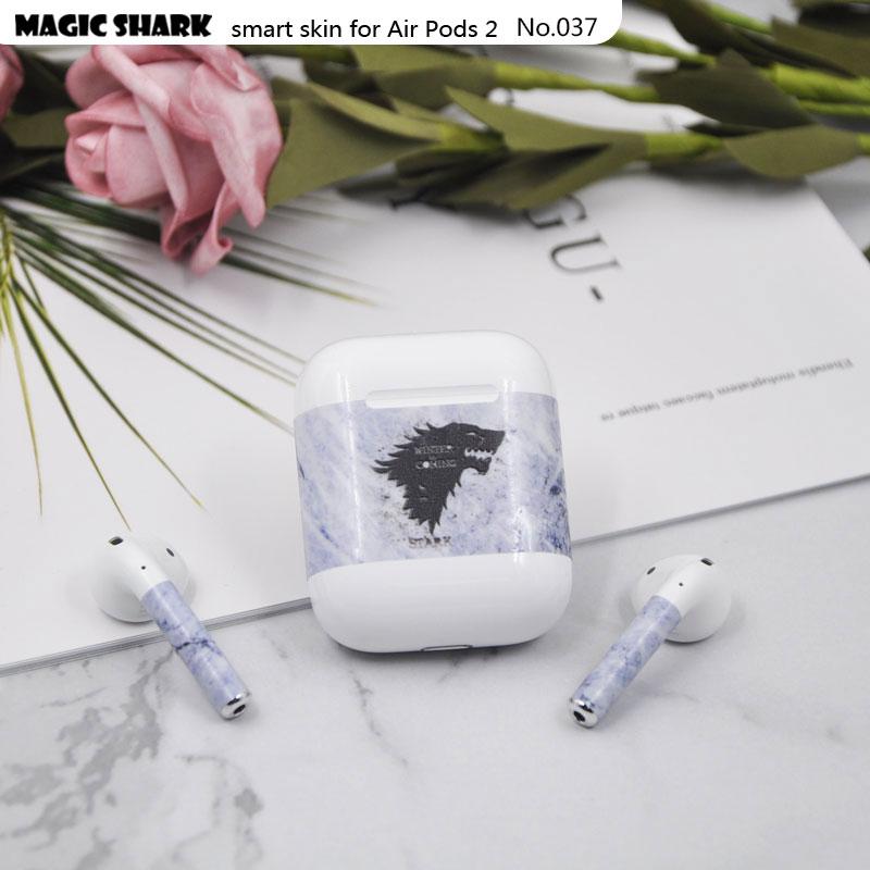 Magic Shark Clear Cute Simpsons Flower Crayon Shinchan Leaf Ultra Thin Sticker Film for Apple Airpods II 2 Earphone 028-050: 037