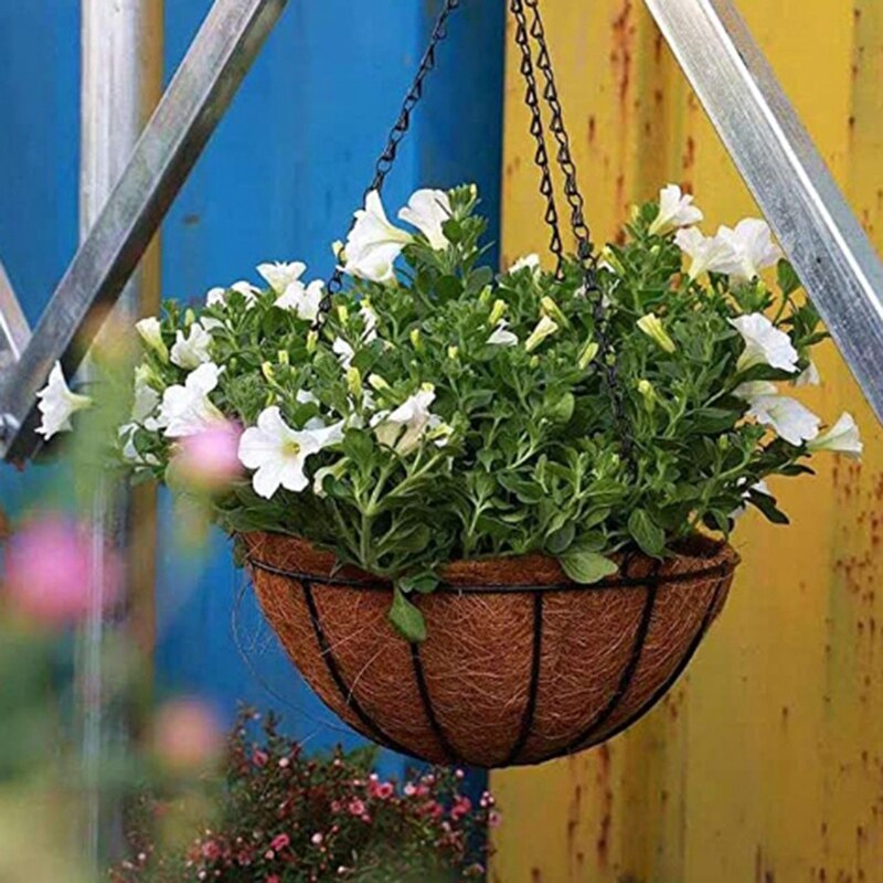 2 stk  of 50 cm runde kakao liner hængende kurv kokos planter planter haven pot udskiftning liner