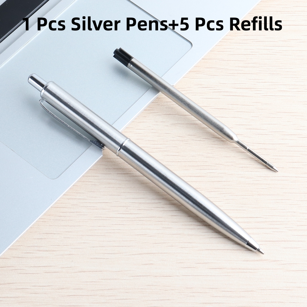 Luxury Metal Ballpoint Pen Writing 0.7mm Black Blue Ink Ball Point Pens Stationery School Office Supplies Business: Burgundy / black