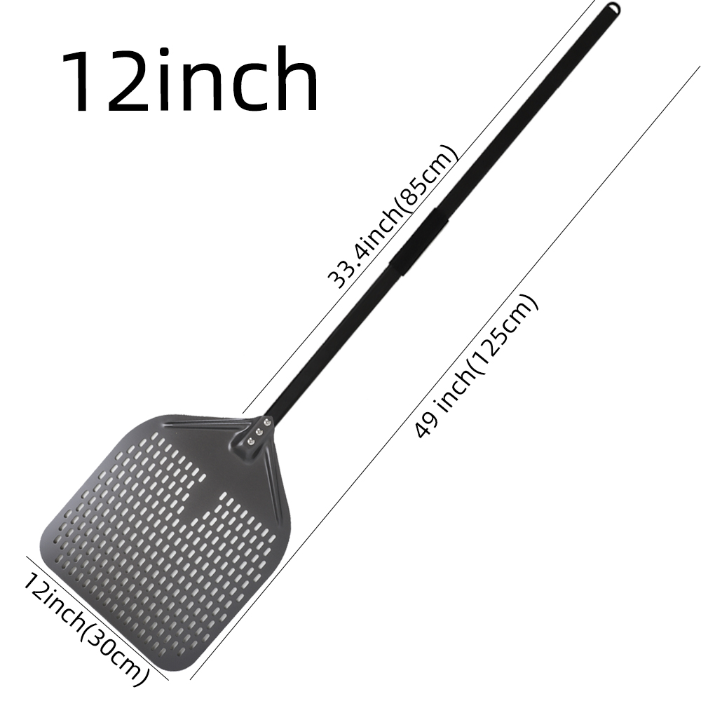 13 14 Inch Long Handle Pizza Peel Paddle Adjustable Turning Shovel Baking Tools Kitchen Utensils Nonstick Pizza Turner for Oven: army green