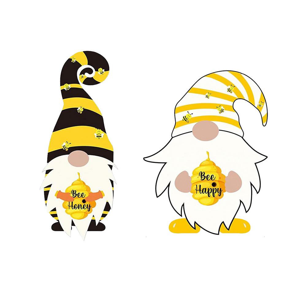5Pcs Honey Bumble Bee Window Sticker Lovely Wall Decoration Bee Gnomes Window Sticker Decal For Home Smooth And Clean Walls