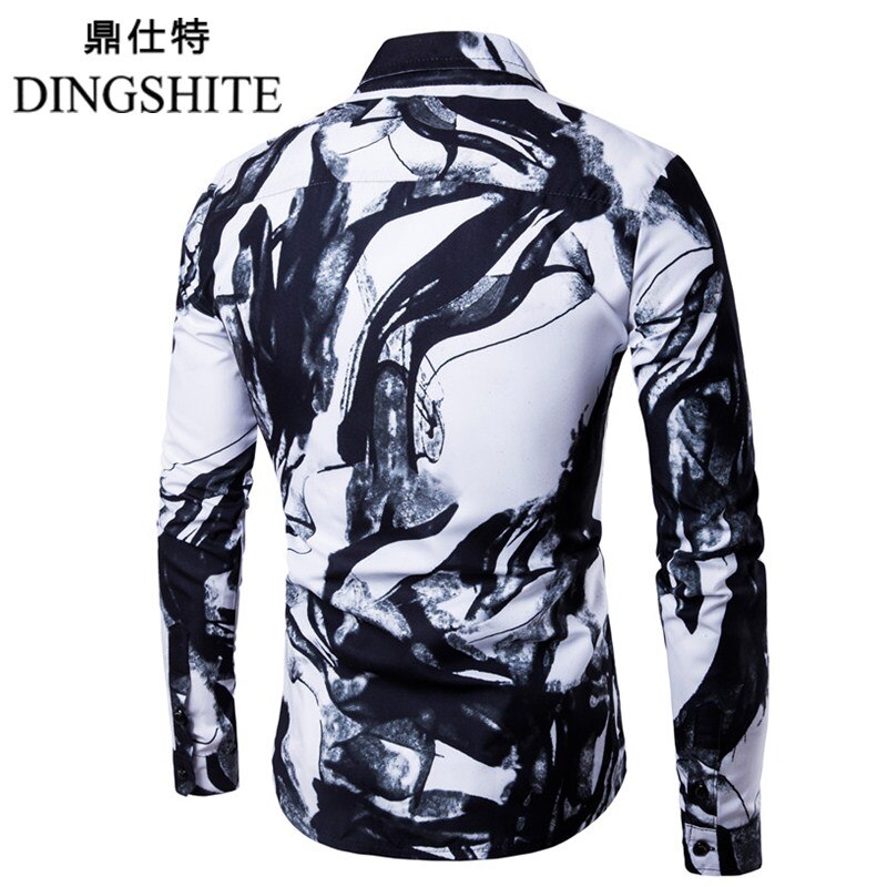 Dingshite festskjorte herre casual print revers skjorte
