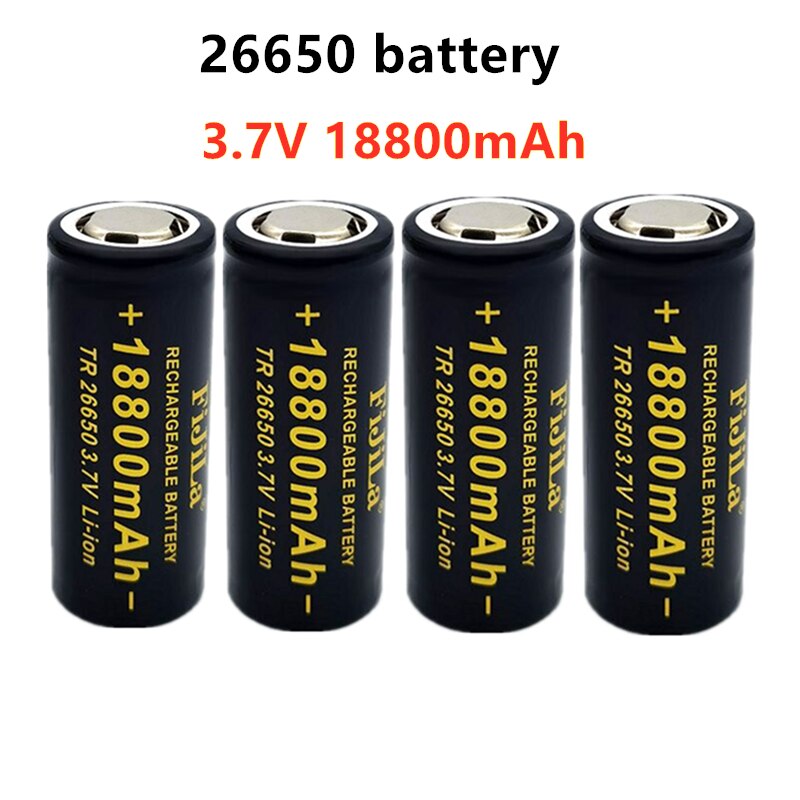 Original 26650 battery 18800mAh 3.7V 50A lithium ion rechargeable battery for 26650 LED flashlight + 18650 charger