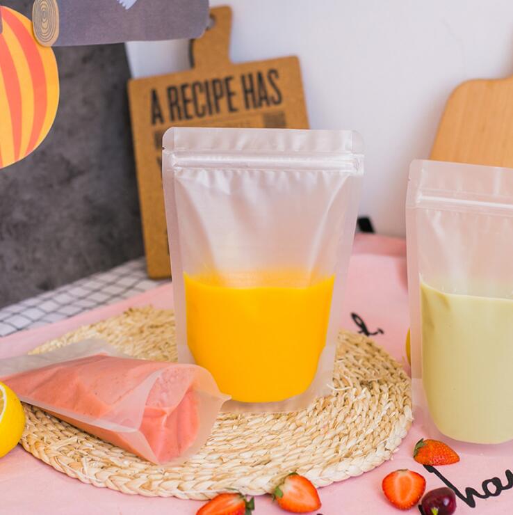 50pcs/lot Self- supporting Plastic Drink Packaging Bag Pouch for Beverage Water Juice Coffee 400ml 500ml 600ml