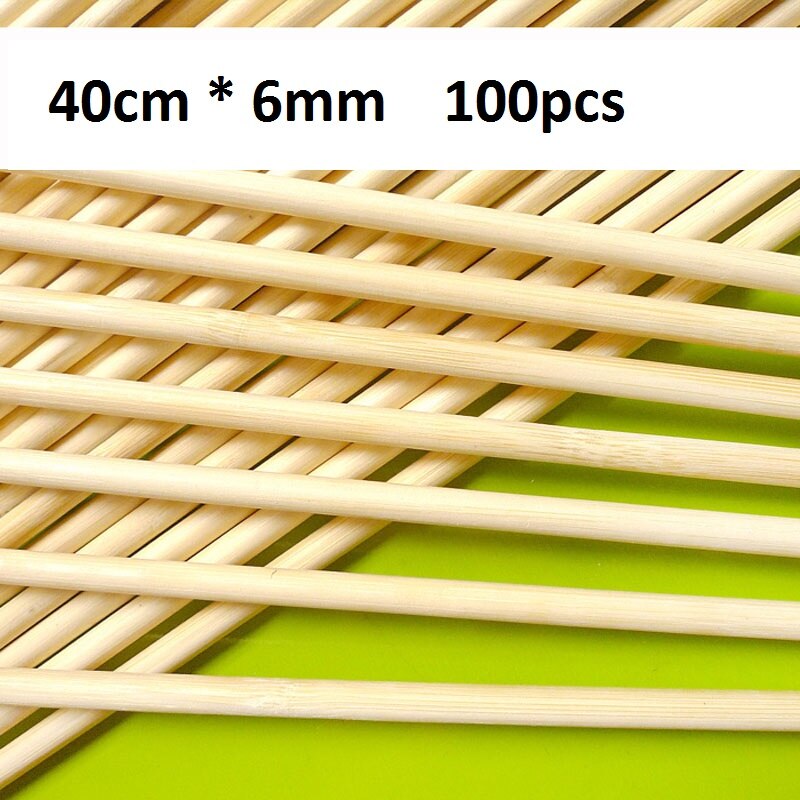 100 stk 40cm*6mm bambus tre grillspyd spiral tornado potet spyd bambus grillpinner naturlig tre bbq spyd sett