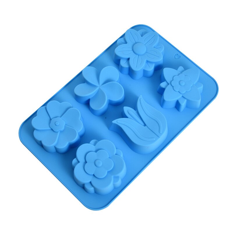 Tulp Bloem 6 Holte Zeep Mal Cakevorm Handgemaakte Craft Siliconen Mallen Voor Zeep Maken Diy Cake Decoratie Bakken Tools