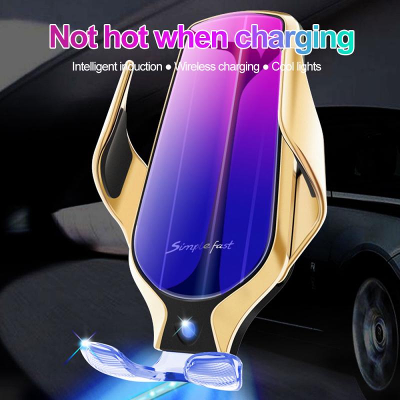 Capteur intelligent pour téléphone | Chargeur sans fil rapide, support de charge sans fil pour voiture, rotation de 360 degrés 10W, accessoires d'intérieur simples et rapides