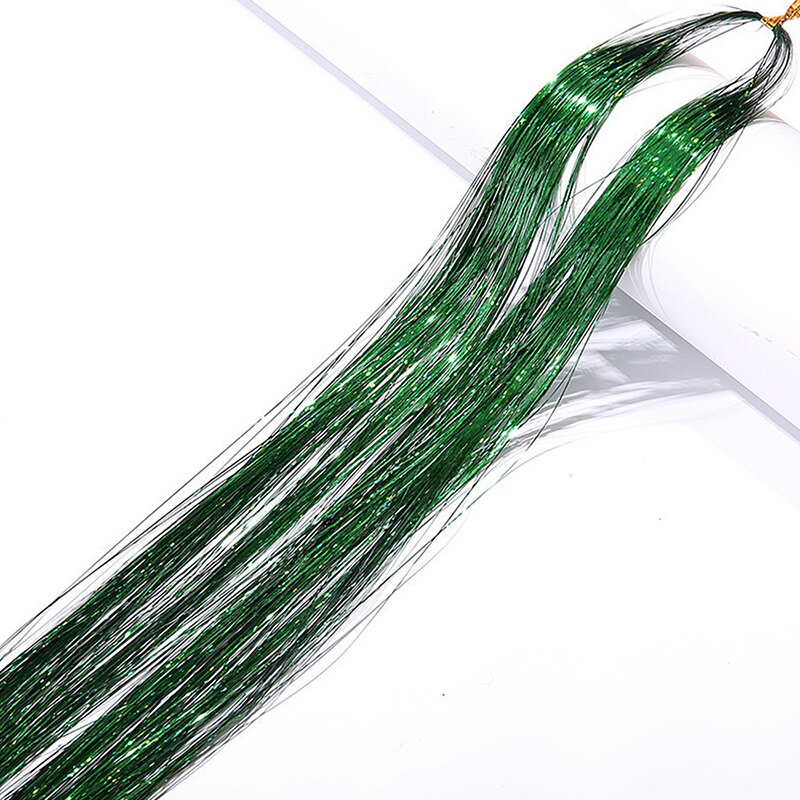 Extensions de cheveux en soie arc-en-ciel, 1 sac, guirlandes scintillantes, accessoires de fête pour filles, couvre-chef de tressage: F