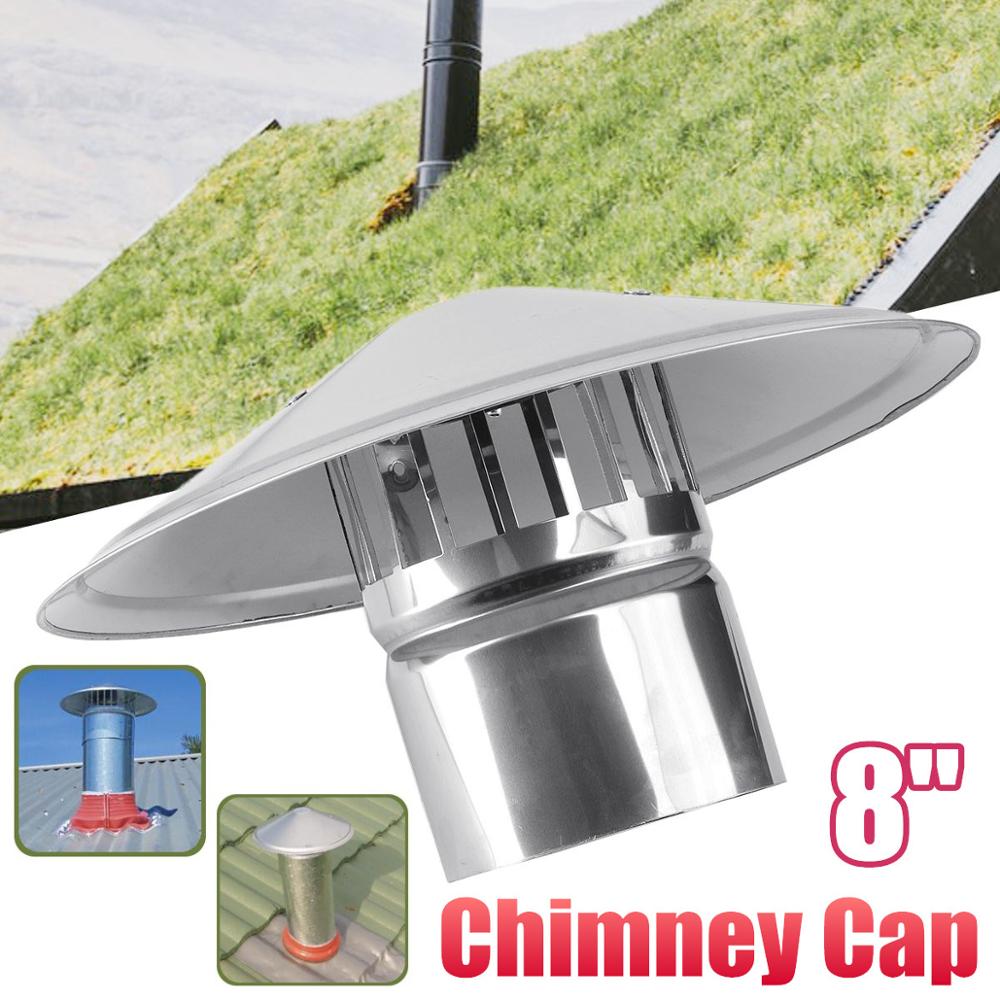 8&#39;&#39; Stove Pipe Chimney Cap Fireplaces Rain Hat Galvanized Iron Mushroom