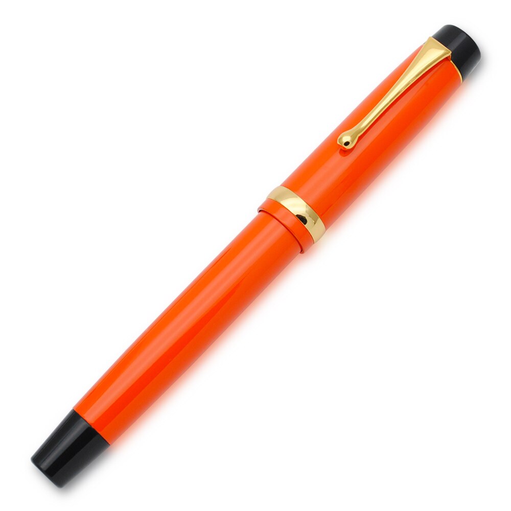 Jinhao 15 Metal Fountain Pen with Golden Clip M Nib 0.7mm Ink Pen: Orange
