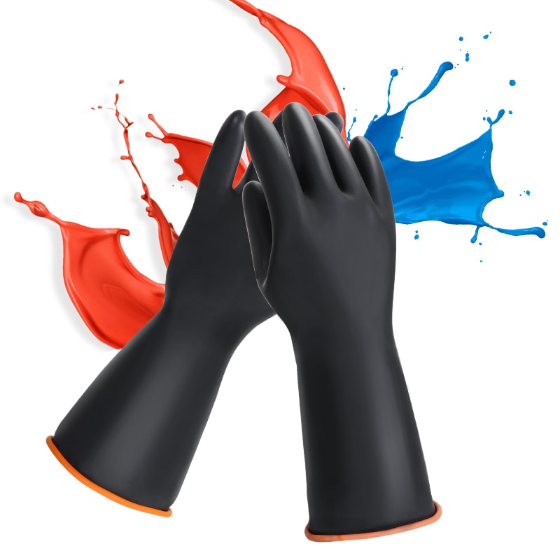 Chemische Slip Handschoenen, Oversize Househould Schoonmaken Industriële Latex Handschoenen Weerstaan Zuur Zware Handschoenen Voor Landbouw Werk