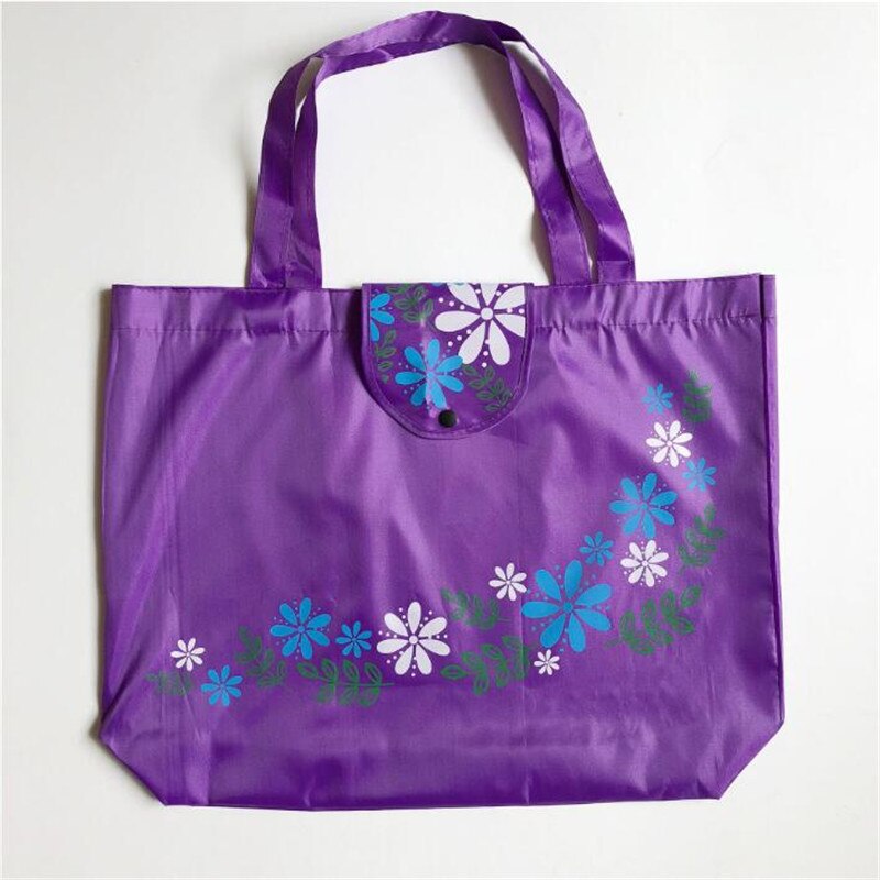 Falten Tote Einkaufstasche Frauen Männer lässig Eco wiederverwendbar Einkaufen Blume Taste Beutel fallen Reise Feste Handtasche Käufer taschen: LILA