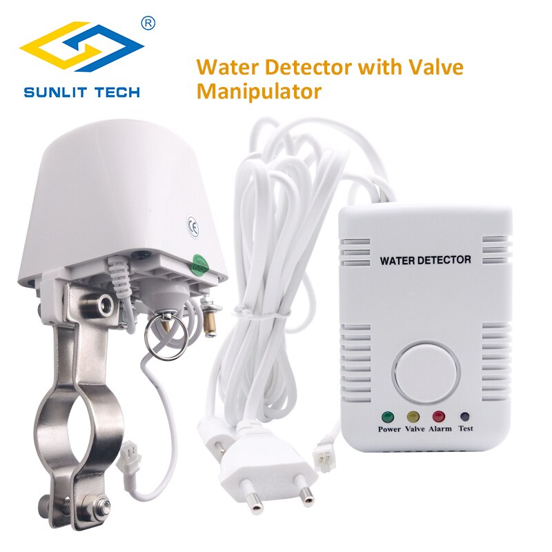 WZ803 Water Leaking Sensor with Automatical Shut Off DN15 Manipulator Valve Water Flood Overflow Detector Russian