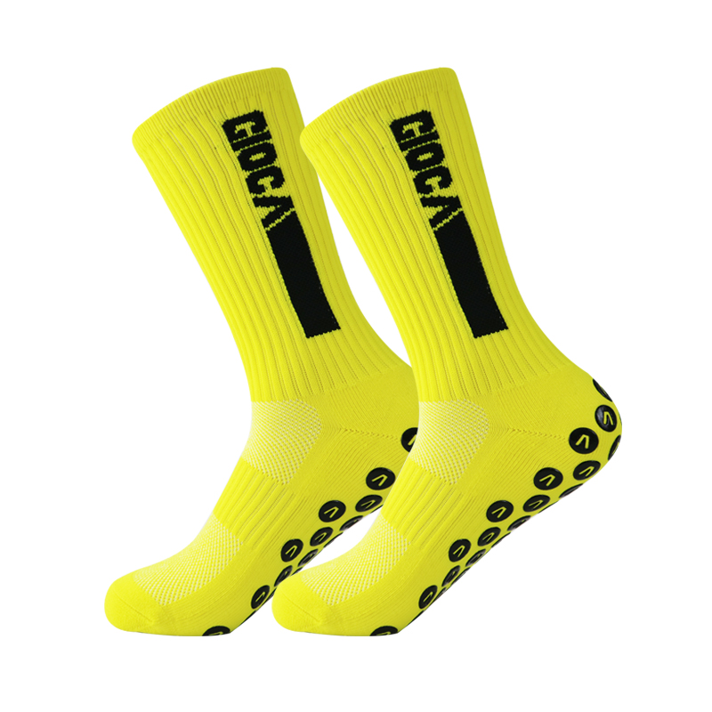 Fußballsocken für damen und herren, sportsocken mit rutschfester silikonsohle, outdoor-fußballsocken: Gelb