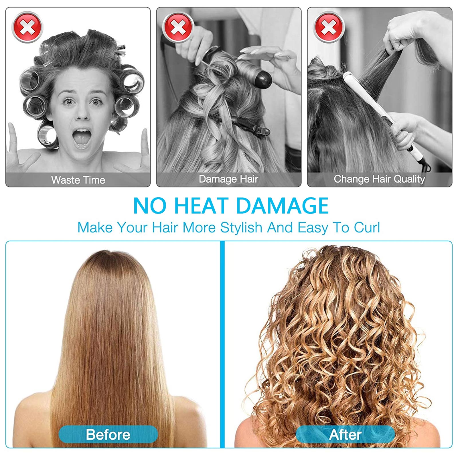 40 stücke Lange Spirale Haar Lockenwickler Keine Wärme Spirale Locken Styling Rollen Zubehör für Hause Salon DIY Haarstyling-gelee Zufällige Farben