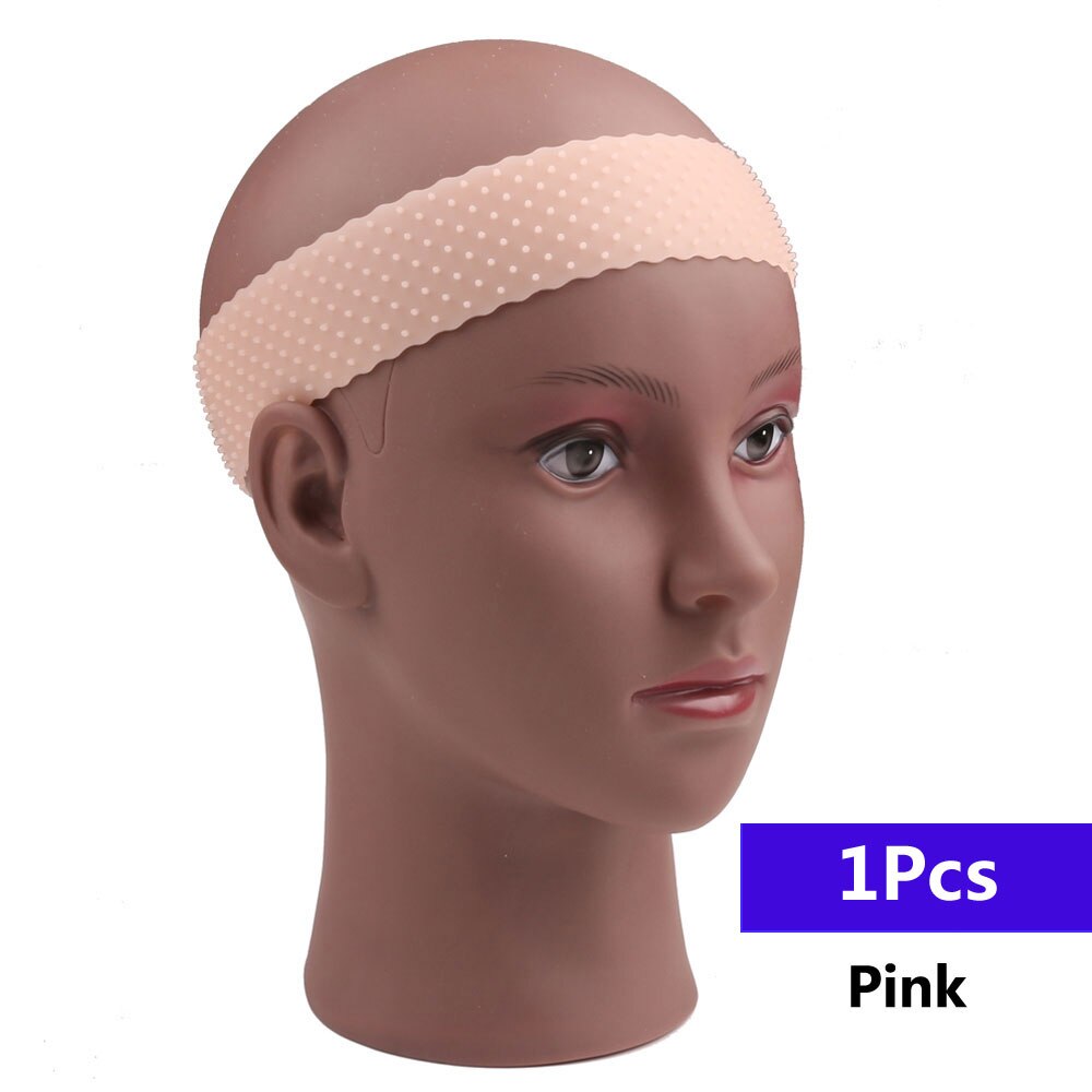 Transparent Silikon Stirnband Non Slip Elastische Weiche Perücke Grip Band Einstellbar Frauen Haar Band für Fix Perücken Silikon Band: 1pc Pink