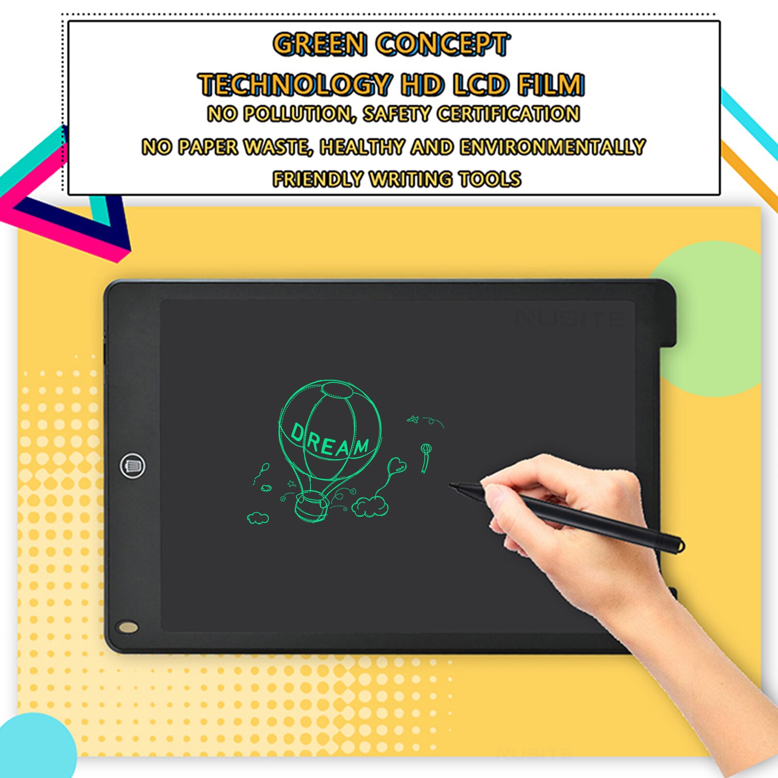 LCD Writing Tablet 12 Inch Color Screen with Stylus Drawing Writing Taking Notes Leaving Messages for Toddlers Boys Girls