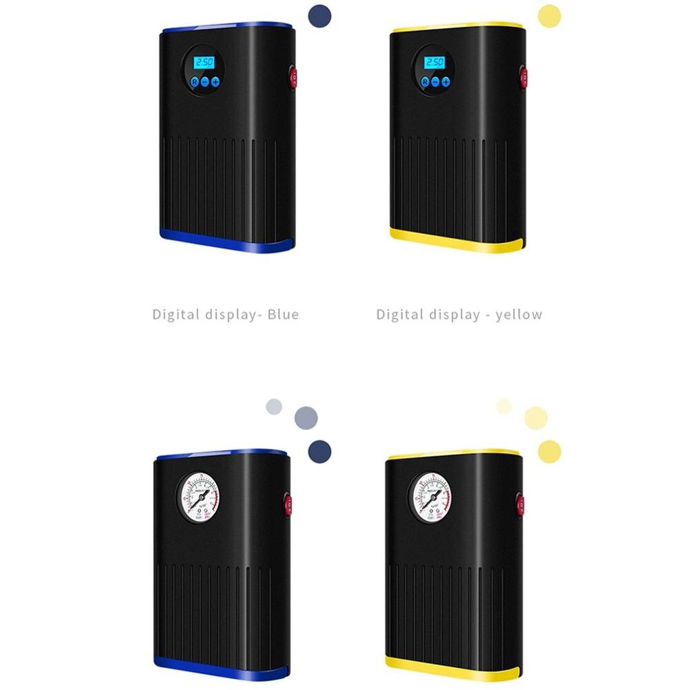 Car Emergency Air Pump Digital/ Pointer Display Automatic Charging And Stopping Automobile Plastic Tire Air Pump: Black