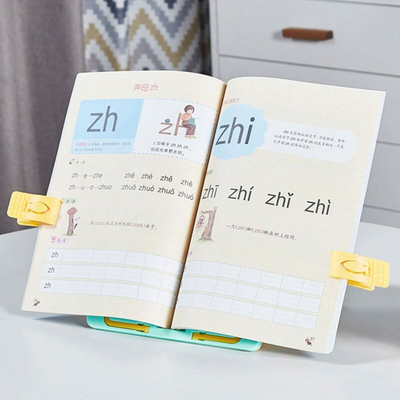 Adjustable Book Stand Height and Angle Adjustable Book Holder with Page Paper Clips for Big Heavy Textbooks Music Books EM88