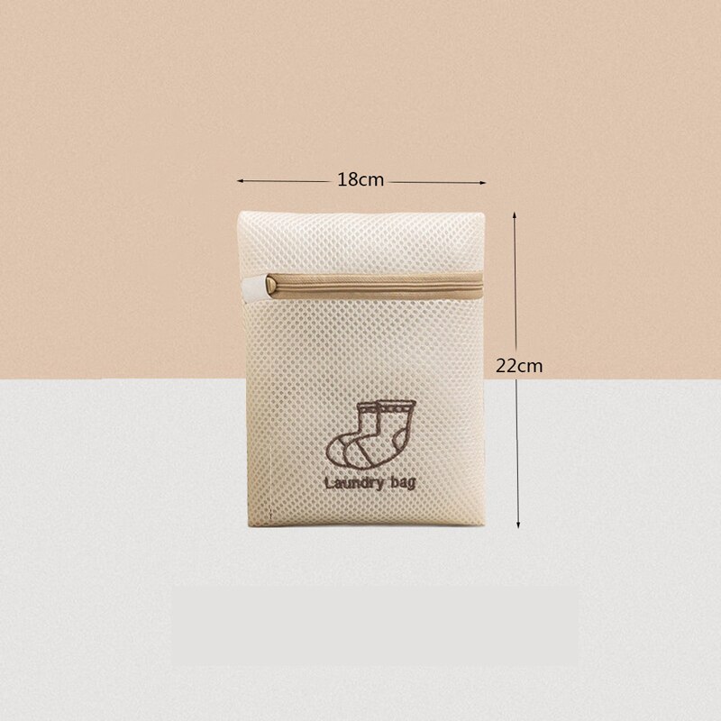 Mooie Beige Waszak Exqusite Geborduurd Patroon Voor Ingedeeld Wassen Fijne Mesh Wassen Tassen In Machine: A  Mini