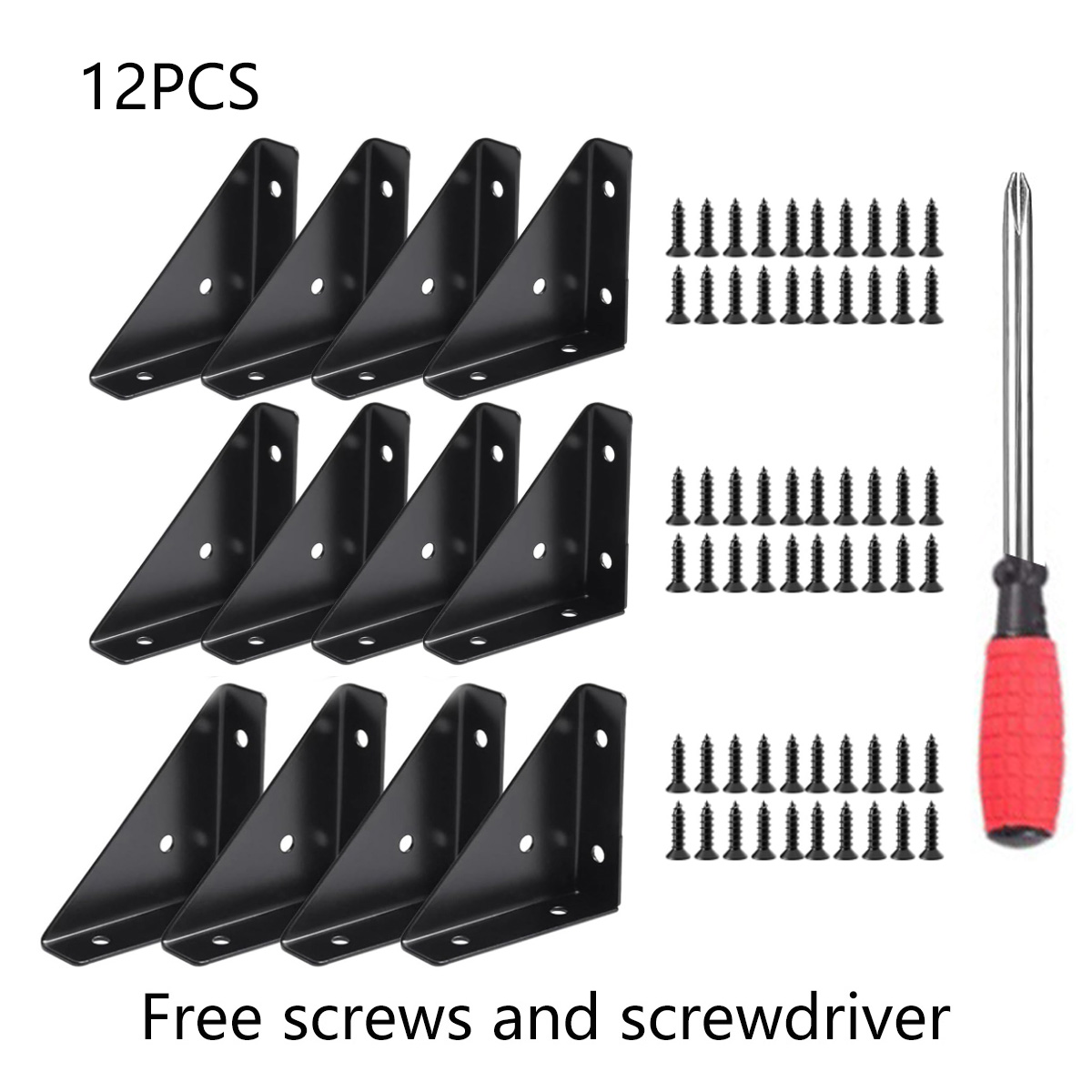 4/8/12/16Pcs Iron Corner Bracket Thickened Wall Fixed Bracket Support Frame Angle Corner Brackets For Shelves: Red