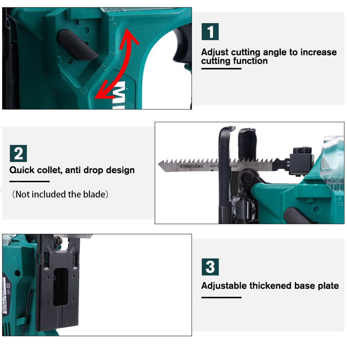 21V 65mm 2900RPM Jigsaw Cordless Electric Jig Saw Multi-Function Woodworking Cutter Power Tool Scroll Saws For Makita Battery