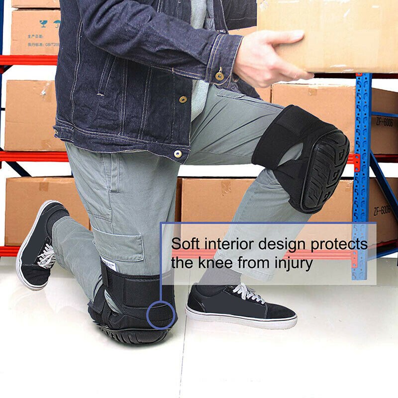 Heavy Duty Knee Pads - Silicone Lined, Elastic Straps, Adult Size, Protective Gear for Work & Gardening