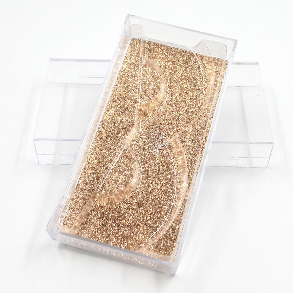 Portable vide étui à cils Transparent acrylique coque en diamant faux cils boîte de rangement en plastique boîte d'emballage de cils avec plateau: D