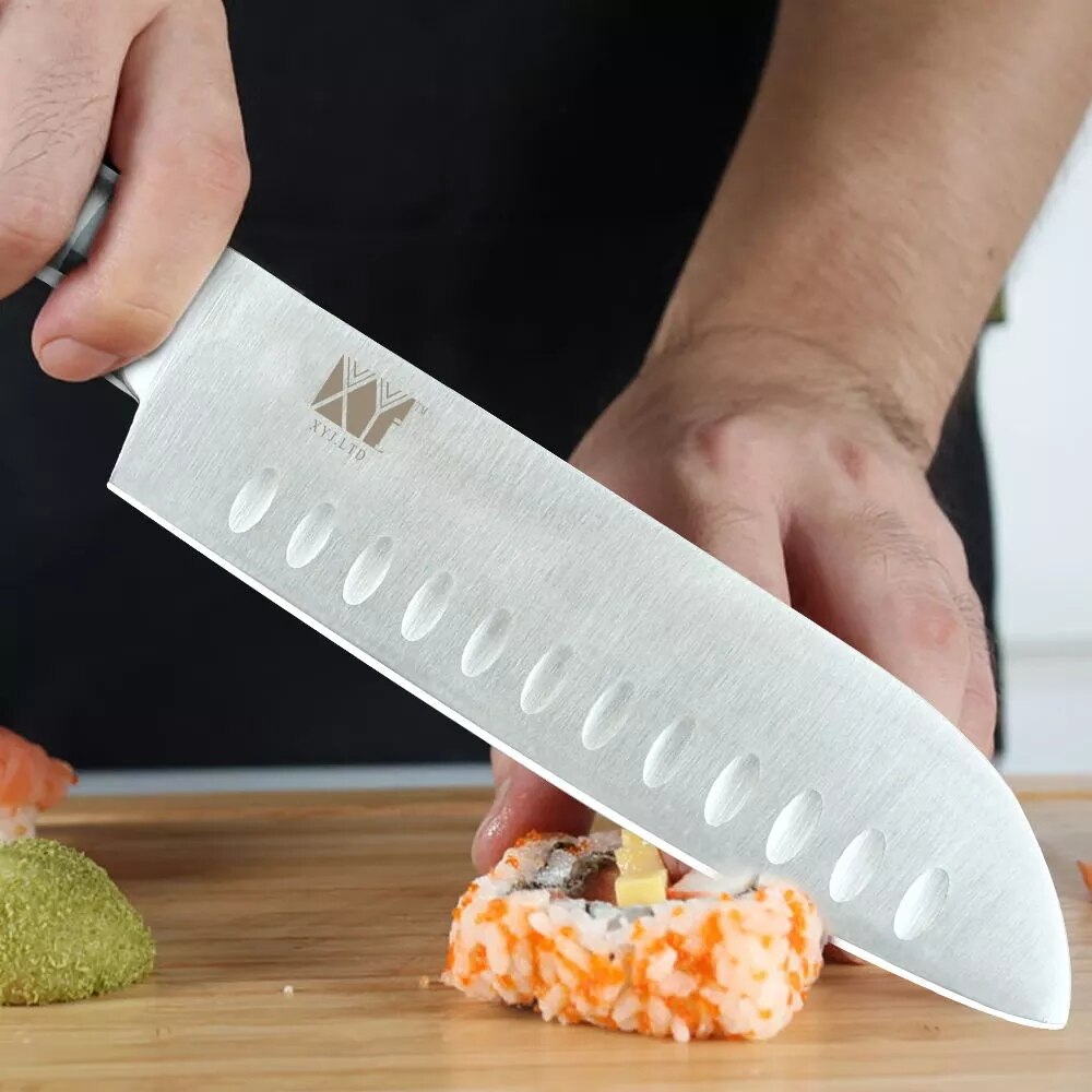 6 stücke Chef Messer Set Edelstahl Küchenmesser Obst Brot Santoku Schneiden Messer Berufs Japanischen Fleisch Fisch Cleaver