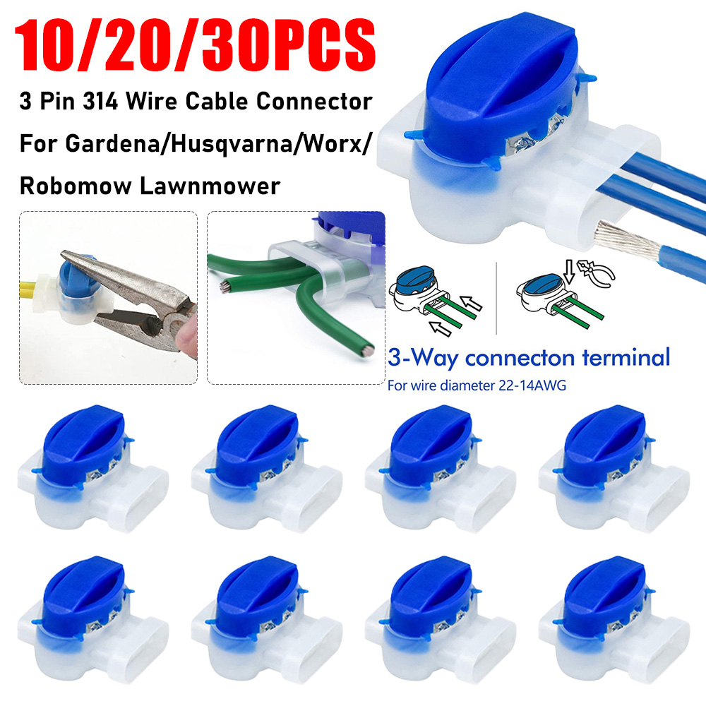 10-30PCS Robotmaaier Kabel Connector Waterdichte Gel Connector Terminal 3 Pin Elektrische 314 Draad Connectors voor Gardena