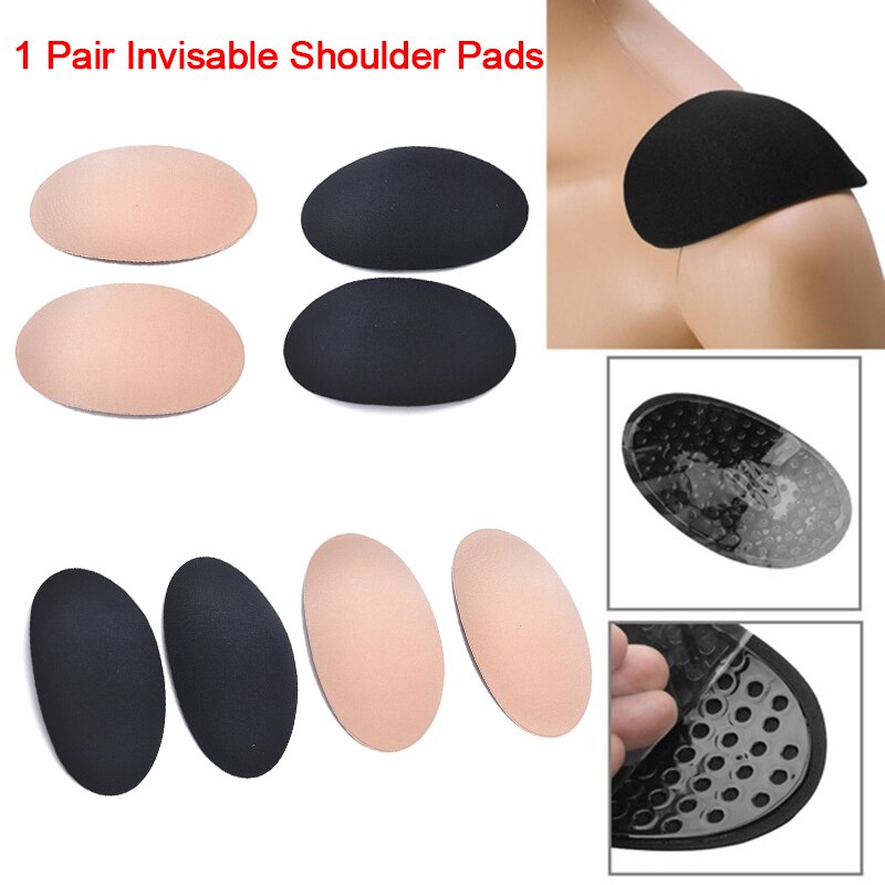 Zachte Foam Padded Schouder Push-Up Kussens Herbruikbare Zelfklevende Non-Slip Schouder Enhancer Kleding Naaien Accessoires 1 Paar