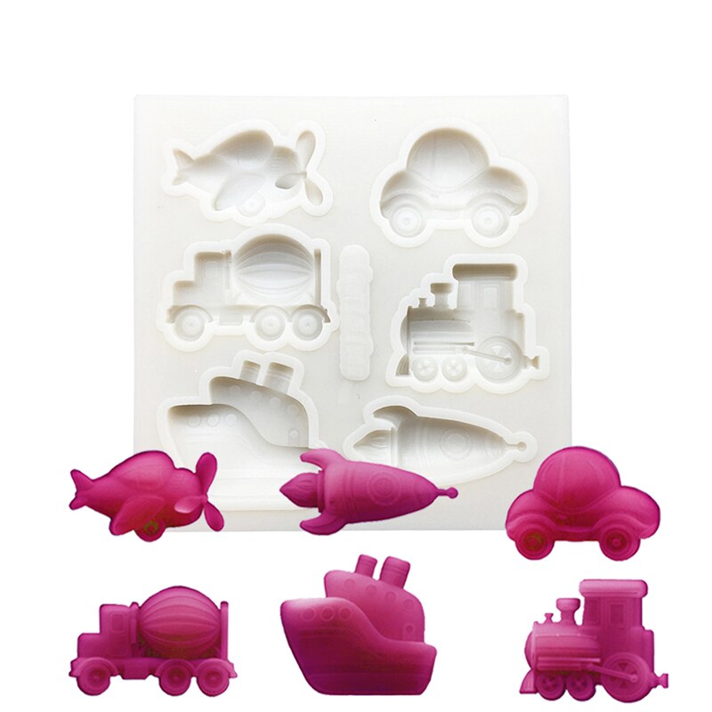 Auto Flugzeug Schiff Rakete Silikon Zucker Schimmel Cupcake Schokolade Backform Fondant Kuchen Dekorieren Werkzeuge: Rosa