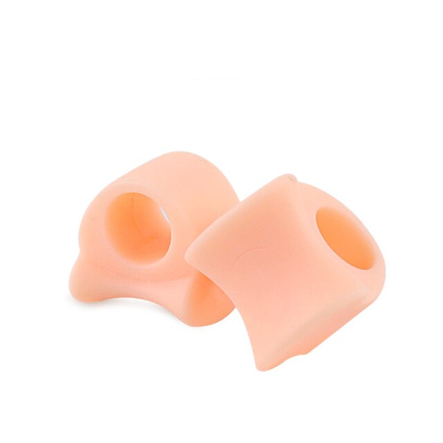 4 stk= 2 par silikone pedicure værktøj hallux valgus korrektur separator glattejern gel tå separator separador fodpleje: Lys hud